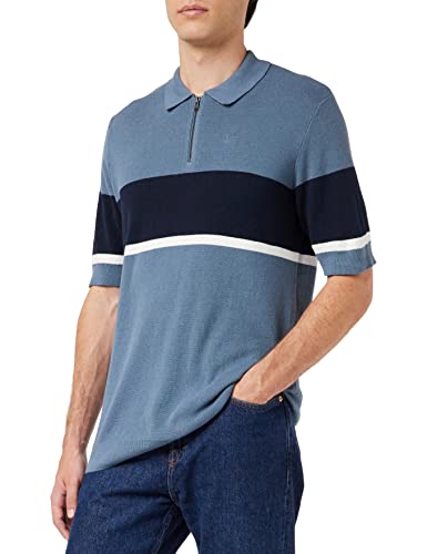 TOM TAILOR Herren Poloshirt aus Strick 1032031, 30249 - Blue Navy Off White Stripe, XL von TOM TAILOR