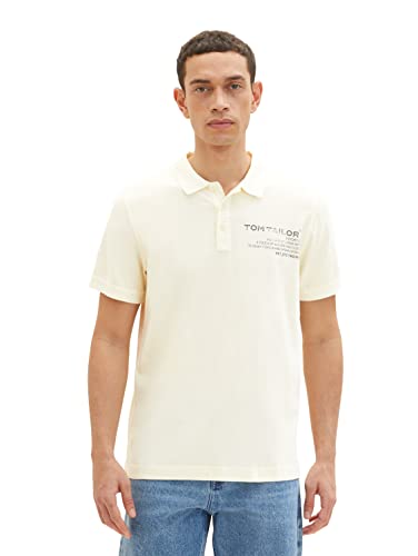 TOM TAILOR Herren Poloshirt im Washed-Look 1035641, 18592 - vintage beige, L von TOM TAILOR