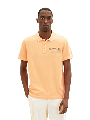 TOM TAILOR Herren Poloshirt im Washed-Look 1035641, 22225 - washed out orange, L von TOM TAILOR