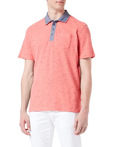 TOM TAILOR Herren Poloshirt mit Brusttasche 1031606, 29808 - Coral Navy Inject Stripe, M von TOM TAILOR