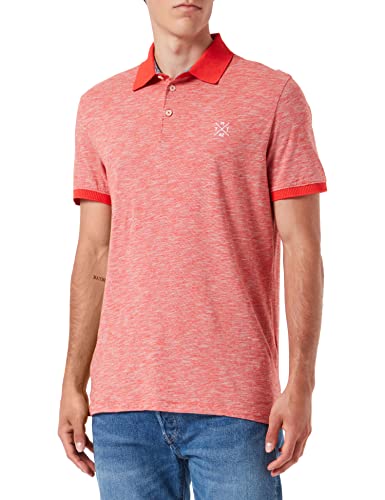 TOM TAILOR Herren Poloshirt mit Streifen 1033408, 30528 - Grenadine Red Fine Stripe, L von TOM TAILOR