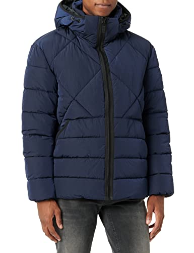 TOM TAILOR Herren Puffer Jacke mit Kapuze 1032484, 10668 - Sky Captain Blue, L von TOM TAILOR