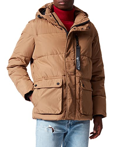 TOM TAILOR Herren Puffer Jacke mit Kapuze 1032491, 15078 - Otter Brown, XXL von TOM TAILOR