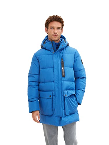 TOM TAILOR Herren Puffer Parka mit recyceltem Polyester 1032487, 19168 - Hockey Blue, M von TOM TAILOR