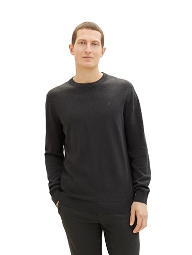 TOM TAILOR Herren 1038426 Pullover, 10617 - Black Grey Melange, XL EU von TOM TAILOR