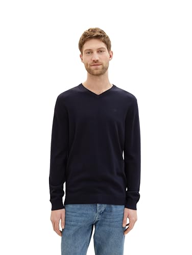 TOM TAILOR Herren 1038427 Pullover, 13160 - Knitted Navy Melange, XL EU von TOM TAILOR