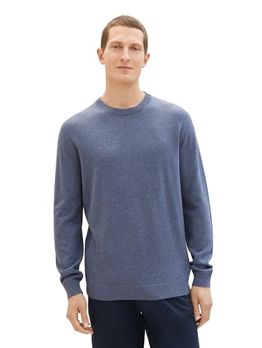 TOM TAILOR Herren 1038426 Pullover, 18964-Vintage Indigo Blue Melange, L von TOM TAILOR