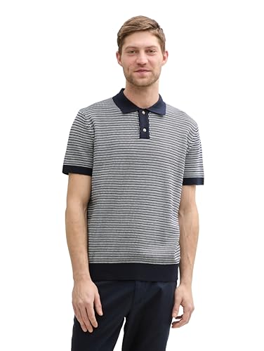 TOM TAILOR Herren 1046321 Pullover, 37780-Navy White Fancy Stripe, M von TOM TAILOR