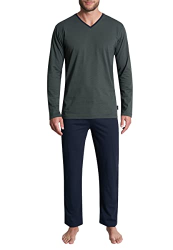 TOM TAILOR Herren Pyjama grün quergestreift 56 von TOM TAILOR