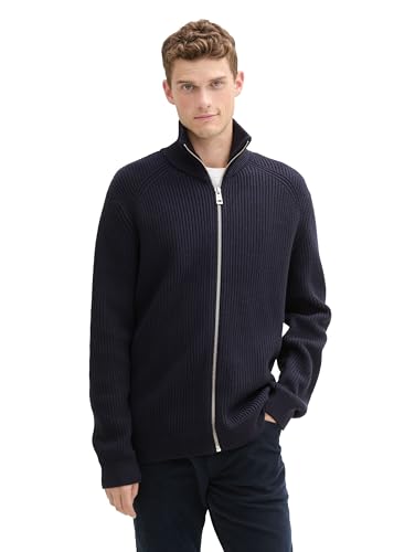 TOM TAILOR Herren RIPP Strickjacke mit Reißverschluss, 10668 - Sky Captain Blue, XXL TOM TAILOR Herren RIPP Strickjacke mit Reißverschluss, 10668 - Sky Captain Blue, XXL von TOM TAILOR