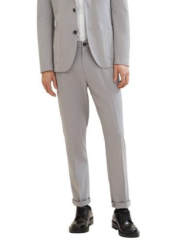 TOM TAILOR Herren Regular Fit Basic Performance Chino Hose, 35224 - Light Grey White Houndstooth, 38/34 von TOM TAILOR