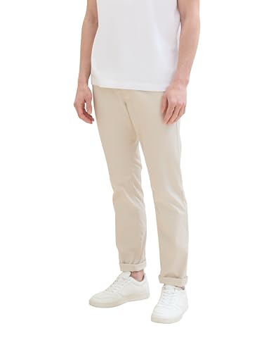 TOM TAILOR Herren Regular Fit Basic Performance Hose, light cashew beige, 34/32 von TOM TAILOR