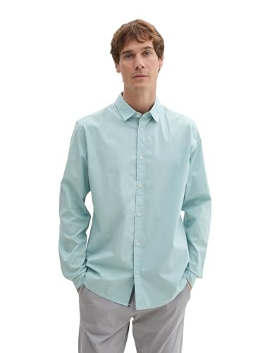 TOM TAILOR Herren Regular Fit Business Hemd mit Stretch, 30463 - Dusty Mint Blue, S von TOM TAILOR