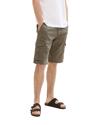 TOM TAILOR Herren Regular Fit Cargo Shorts, smokey olive green, 30 TOM TAILOR Herren Regular Fit Cargo Shorts, smokey olive green, 30 von TOM TAILOR