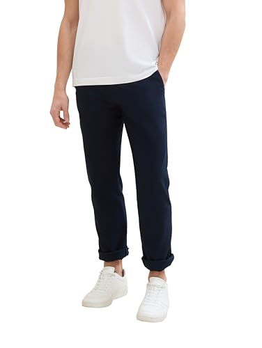 TOM TAILOR Herren Regular Fit Chino Leinen Hose, 10668 - Sky Captain Blue, 27/34 von TOM TAILOR
