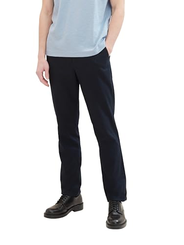 TOM TAILOR Herren Regular Fit Chino Leinen Hose, 10668 - Sky Captain Blue, L von TOM TAILOR
