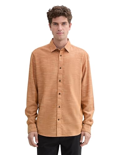 TOM TAILOR Herren Regular Fit Hemd aus Baumwolle, 36702 - Orange Horizontal Structure, XL TOM TAILOR Herren Regular Fit Hemd aus Baumwolle, 36702 - Orange Horizontal Structure, XL von TOM TAILOR