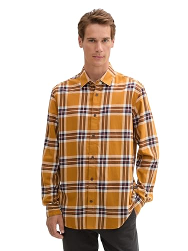 TOM TAILOR Herren Regular Fit Hemd im Karomuster, 36643 - Peanut Brown Check, M TOM TAILOR Herren Regular Fit Hemd im Karomuster, 36643 - Peanut Brown Check, M von TOM TAILOR
