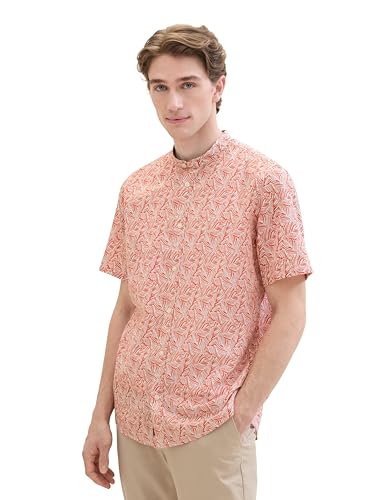 TOM TAILOR Herren Regular Fit Hemd in Allover-Print, orange wavy leaf design, XXXL TOM TAILOR Herren Regular Fit Hemd in Allover-Print, orange wavy leaf design, XXXL von TOM TAILOR