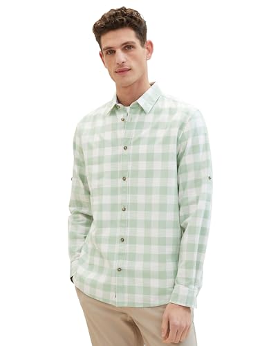 TOM TAILOR Herren Regular Fit Hemd mit Karomuster, 34638 - Mint Slub Vichy Check, XL TOM TAILOR Herren Regular Fit Hemd mit Karomuster, 34638 - Mint Slub Vichy Check, XL von TOM TAILOR