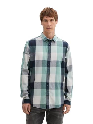 TOM TAILOR Herren Regular Fit Hemd mit Karomuster,30168 - salvia Green Navy Big Check, XL TOM TAILOR Herren Regular Fit Hemd mit Karomuster,30168 - salvia Green Navy Big Check, XL von TOM TAILOR