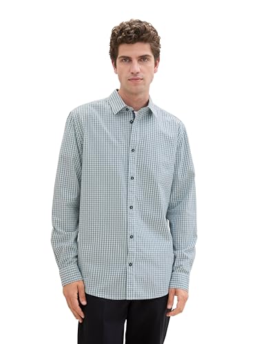 TOM TAILOR Herren Regular Fit Hemd mit Karomuster,35986 - Dusty Mint Blue small Check, L TOM TAILOR Herren Regular Fit Hemd mit Karomuster,35986 - Dusty Mint Blue small Check, L von TOM TAILOR