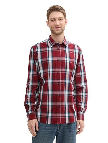 TOM TAILOR Herren Regular Fit Hemd mit Karomuster,35988 - Burgundy Big Check, XL TOM TAILOR Herren Regular Fit Hemd mit Karomuster,35988 - Burgundy Big Check, XL von TOM TAILOR
