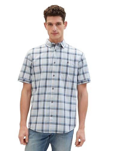 TOM TAILOR Herren Regular Fit Hemd mit Karomuster & Brusttasche, light blue multicolor check, M TOM TAILOR Herren Regular Fit Hemd mit Karomuster & Brusttasche, light blue multicolor check, M von TOM TAILOR