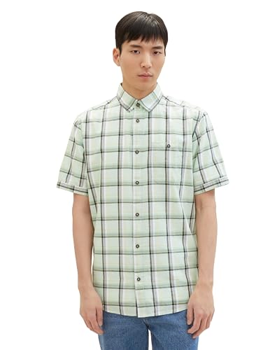 TOM TAILOR Herren Regular Fit Hemd mit Karomuster & Brusttasche, light green multicolor check, XL TOM TAILOR Herren Regular Fit Hemd mit Karomuster & Brusttasche, light green multicolor check, XL von TOM TAILOR