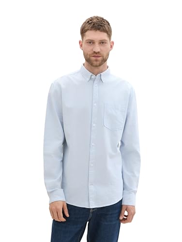 TOM TAILOR Herren Regular Fit Hemd mit Logo-Stickerei an der Brusttasche, 35962 - White Light Blue Stripe, XXXL TOM TAILOR Herren Regular Fit Hemd mit Logo-Stickerei an der Brusttasche, 35962 - White Light Blue Stripe, XXXL von TOM TAILOR
