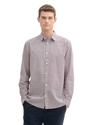 TOM TAILOR Herren Regular Fit Hemd mit Muster, 36668 - Offwhite Fade Stripe Design, XL von TOM TAILOR