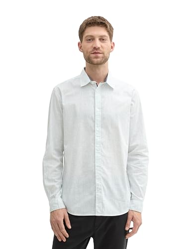 TOM TAILOR Herren Regular Fit Hemd mit Print,36742 - White Grid Design, M TOM TAILOR Herren Regular Fit Hemd mit Print,36742 - White Grid Design, M von TOM TAILOR