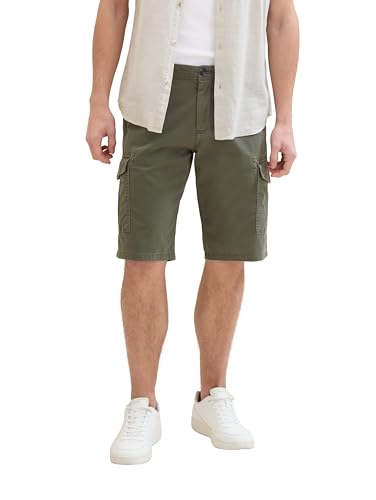 TOM TAILOR Herren Relaxed Fit Cargo Shorts, olive structure print, 32 TOM TAILOR Herren Relaxed Fit Cargo Shorts, olive structure print, 32 von TOM TAILOR