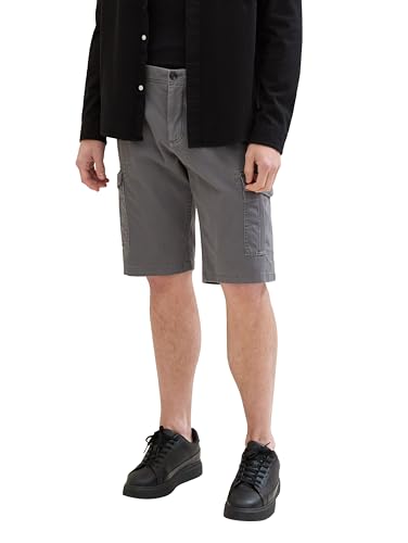 TOM TAILOR Herren Relaxed Fit Cargo Shorts, grey structure print, 31 von TOM TAILOR