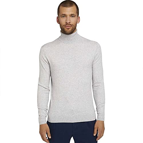 TOM TAILOR Herren Rollkragenpullover 1026508, 14427 - Light Soft Grey Melange, M von TOM TAILOR