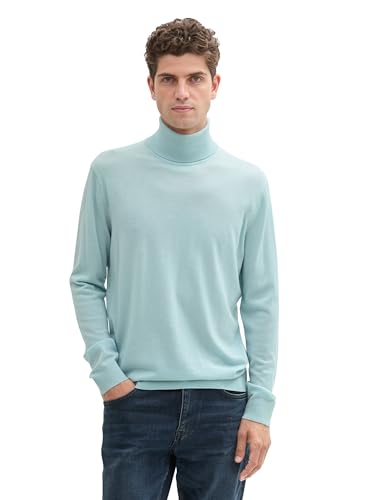 TOM TAILOR Herren Rollkragenpullover aus Merinowollle, 30463 - Dusty Mint Blue, XL von TOM TAILOR