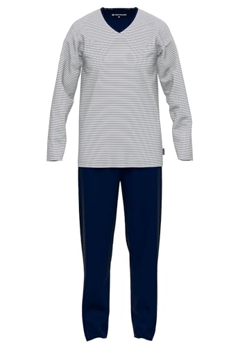 Tom Tailor Pure Cotton Pyjama lang Herren (XL / 54, Blue-Dark-horizontal Stripes) von TOM TAILOR