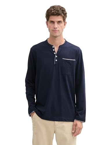 TOM TAILOR Herren Serafino Longsleeve mit Brusttasche, 10668 - Sky Captain Blue, XXXL TOM TAILOR Herren Serafino Longsleeve mit Brusttasche, 10668 - Sky Captain Blue, XXXL von TOM TAILOR