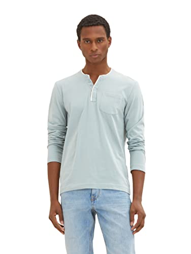 TOM TAILOR Herren Serafino Longsleeve mit Brusttasche 1035551, 28129 - light ice blue, M TOM TAILOR Herren Serafino Longsleeve mit Brusttasche 1035551, 28129 - light ice blue, M von TOM TAILOR