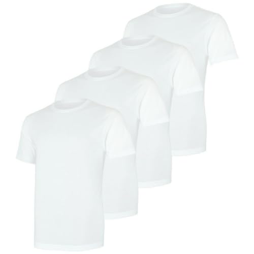 TOM TAILOR Herren Shirt Kurzarm Rundhals | 2er Pack (DE/NL/SE/PL, Alphanumerisch, M, Regular, Regular, 4 x weiß) von TOM TAILOR