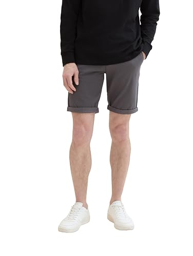 TOM TAILOR Herren Slim Chino Bermuda Shorts mit Stretch, 10899 - Tarmac Grey, 38 von TOM TAILOR