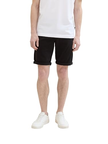 TOM TAILOR Herren Slim Chino Bermuda Shorts mit Stretch, 29999 - Black, 31 von TOM TAILOR