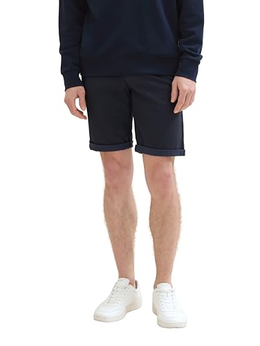 TOM TAILOR Herren Slim Chino Bermuda Shorts mit Stretch, 34697 - Navy Geometric Structure, 28 von TOM TAILOR