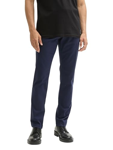 TOM TAILOR Herren Slim Fit Chino Hose mit Gürtel,10668 - Sky Captain Blue, 36/34 von TOM TAILOR