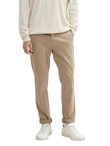 TOM TAILOR Herren Slim Fit Chino Hose mit Gürtel,32240 - Mountain Taupe, 30/34 von TOM TAILOR