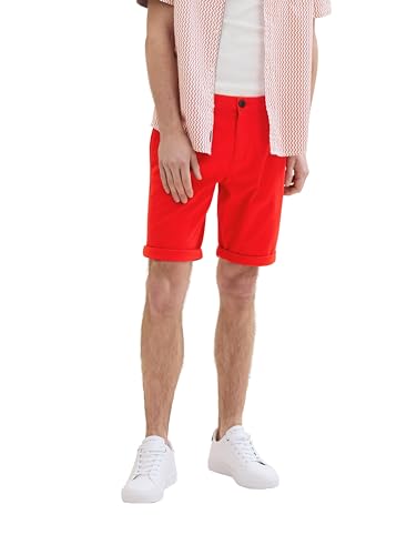 TOM TAILOR Herren Slim Fit Chino Shorts, Basic Red, 34 von TOM TAILOR