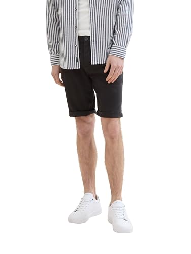 TOM TAILOR Herren Slim Fit Chino Shorts, Black, 31 von TOM TAILOR