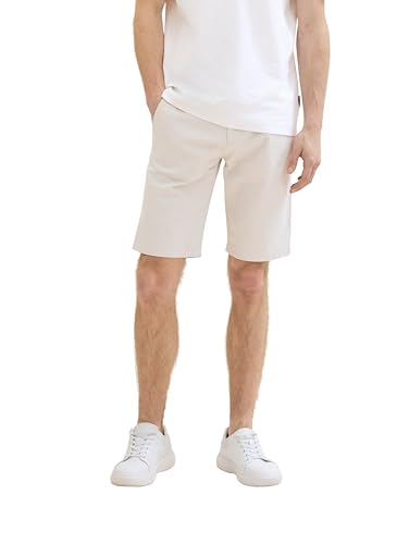 TOM TAILOR Herren Slim Fit Chino Shorts mit Gürtel, light cashew beige, 40 von TOM TAILOR