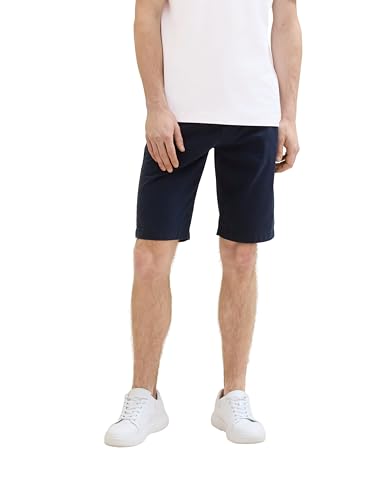 TOM TAILOR Herren Slim Fit Chino Shorts mit Gürtel, sky captain blue, 29 von TOM TAILOR