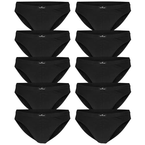 TOM TAILOR Herren Slips | 10er Pack (DE/NL/SE/PL, Alphanumerisch, L, Regular, Regular, 10 x schwarz) von TOM TAILOR